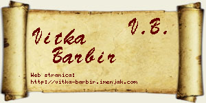Vitka Barbir vizit kartica